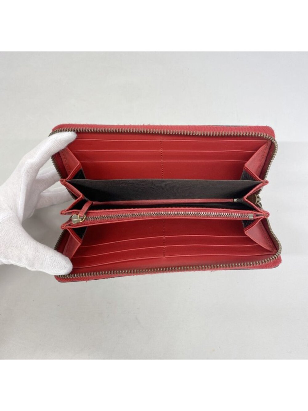 Gucci Wallet GG Supreme Cherry Beige Red Gold - Picture 3 of 9